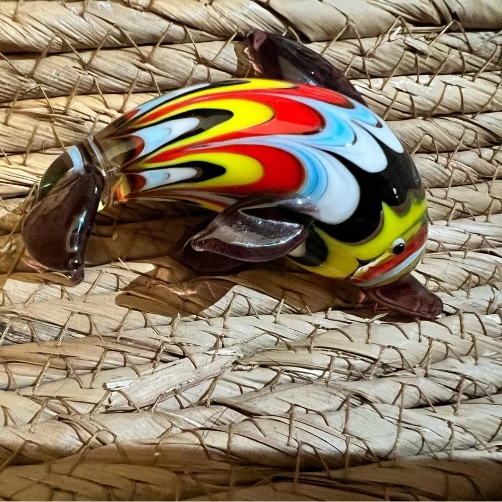 Murano art glass dolphin figurine